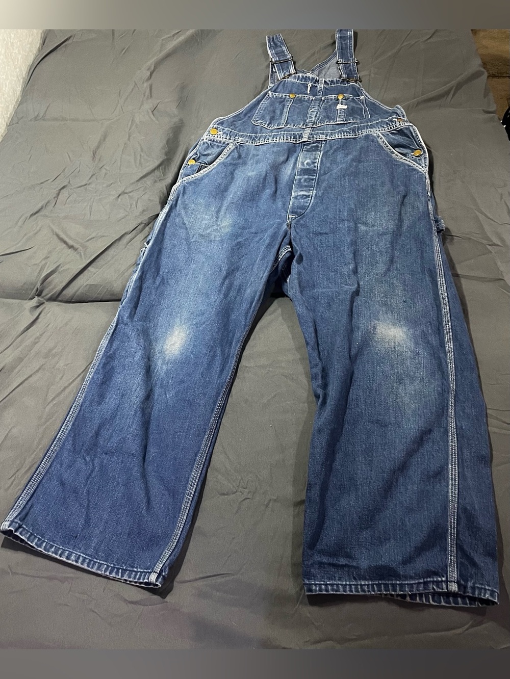 Lee Men's Dark Blue Relaxed Denim Overalls